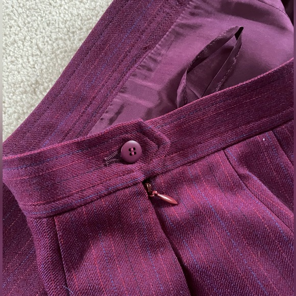 Vintage YVES SAINT LAURENT YSL fine wool pinstriped skirt suit size 40 medium 8 - Picture 12 of 16